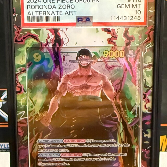 Zoro OP06-118 Alternate Art Custom One Piece Graded Display Case