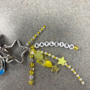 Personalized Keychain // Beaded Keychain // Colorful // Cute // Gift ...