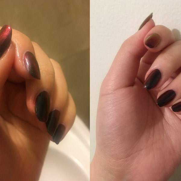 Poker Face - Black and Red Mega Multichrome Oil Slick Colorful Pop Nail ...