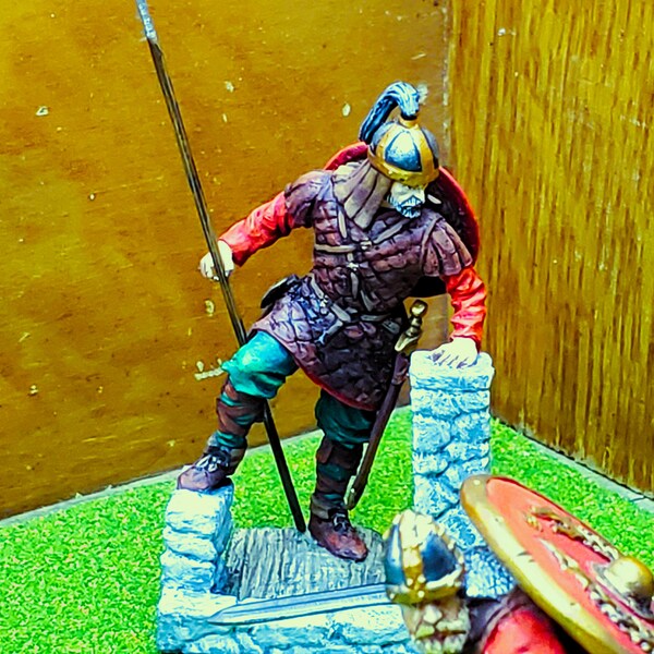 PMPB6-0289 3 figurines sapeurs pompiers en plomb peint russe russie