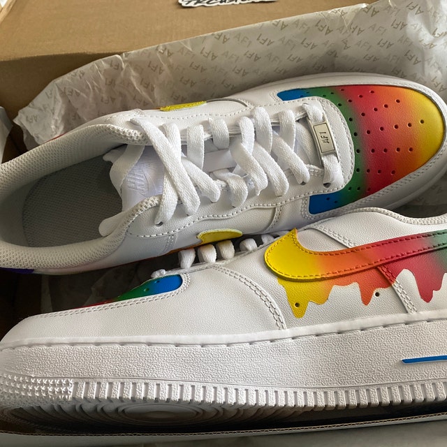 Custom Painted “Expresso” Nike Air Force 1s Nike Shoes | Custom Painted Vanilla Bean Nike Air Force 1s  main image 3