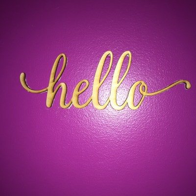 Hello Script Wood Sign wood Sign Art, Wooden Hello, Hello Sign, Laser ...
