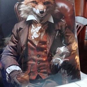 Victorian Fox Art Print Gentleman's Animal Portrait