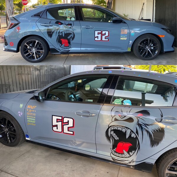 SET OF 2 Custom Race Numbers - Custom Number Decals - Racing - Car ...