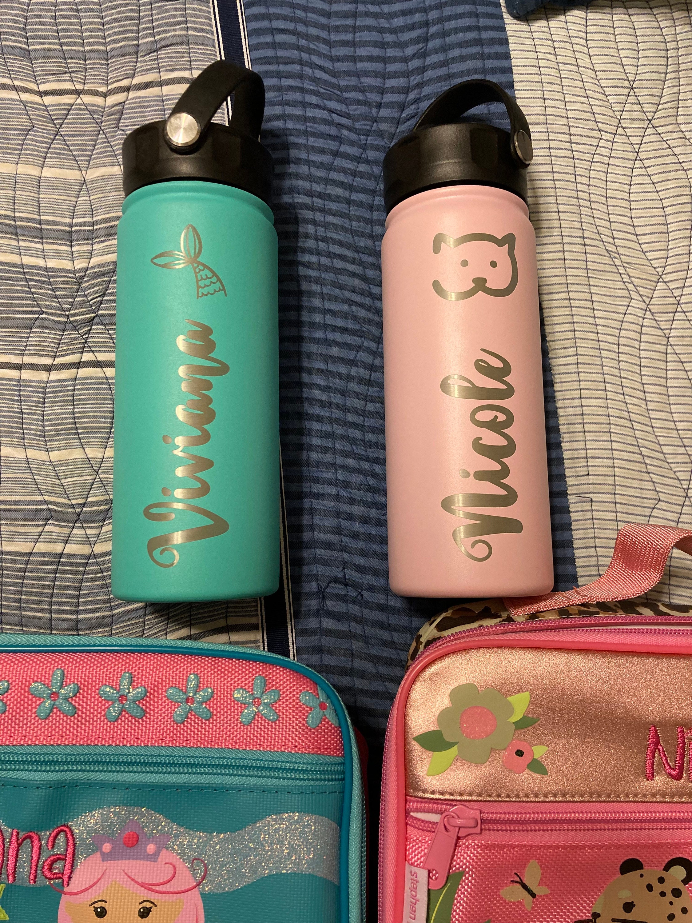 Personalized Kid Water Bottle, Back to School Gifts for Kids, Custom Laser Engraved Bottles, 18oz Water Bottle Personalized Water Bottle