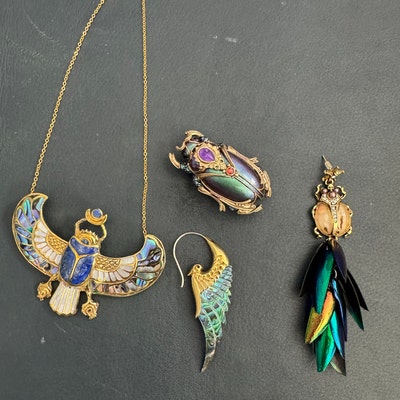 KHEPRI Abalone Scarab, Inlayed Shell Pendant, Carved Scarab, Beetle ...
