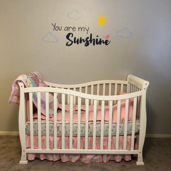 You Are My Sunshine Decal Nursery Wall Sticker Sunshine Quote With ...