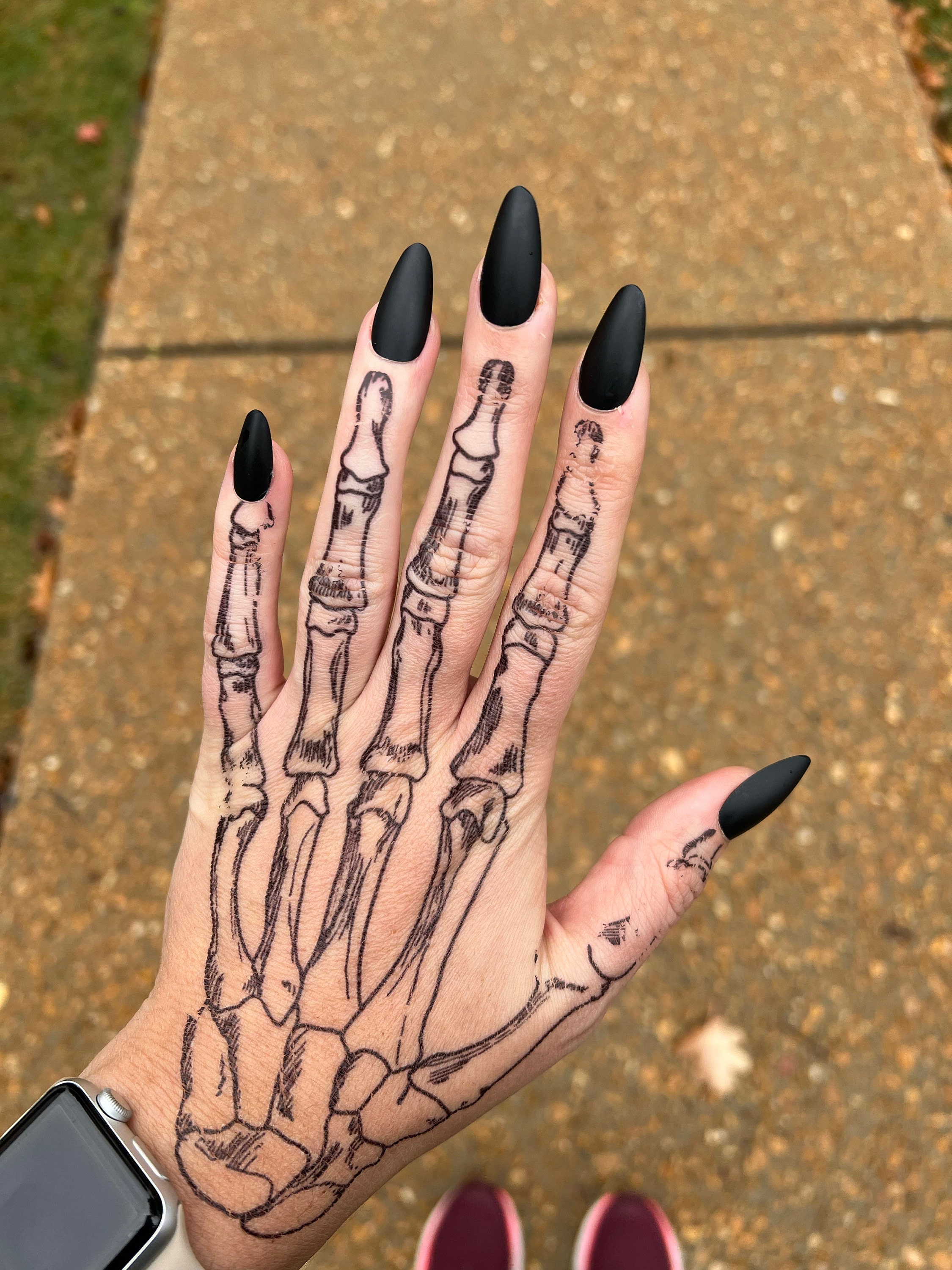 Coco Skeleton hands temporary tattoos for cosplay. Skull