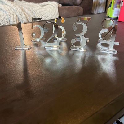 Wedding Table Numbers Mirror Gold Table Numbers Acrylic Table Numbers ...