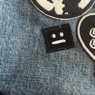 Srsly // Small DIY Serious Face Patch Embroidered Iron Sew on Applique ...
