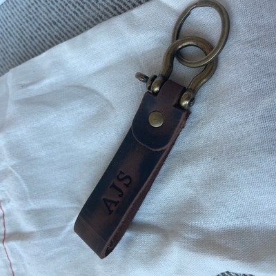 Personalized Leather Keychain. Custom Leather Keychain. - Etsy