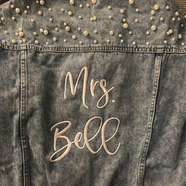 Embroidered Bride Denim Jacket, Bride Jean Jacket, Future Mrs Jacket ...