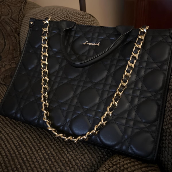 Lotus Chain Mini Grained Calf Leather Shoulder Bag - Black main image 0