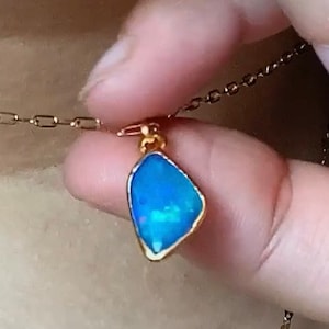 Customer photo from Healing, Raw Australian Opal Necklace with Paperclip Chain