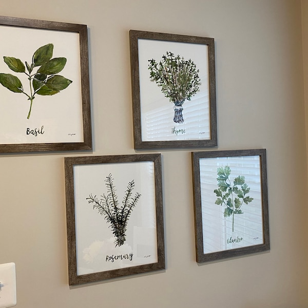 Herbs Set of 4 Watercolor Painting, Kitchen Prints, Sage Thyme Rosemary ...