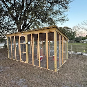 8x16 Chicken Coop Run Building Plans - 8x16 Large Chicken Run DIY Plans, Walk-in Chicken Run Plans - Download PDF