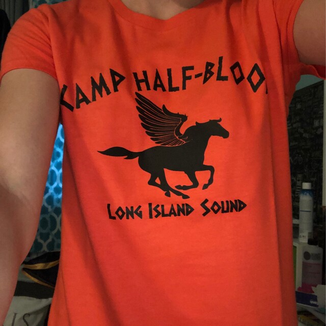  Today Sale Camp Half Blood Halloween T Shirt Movie Percy  Jackson for Him or Her Fans Orange : Clothing, Shoes & Jewelry