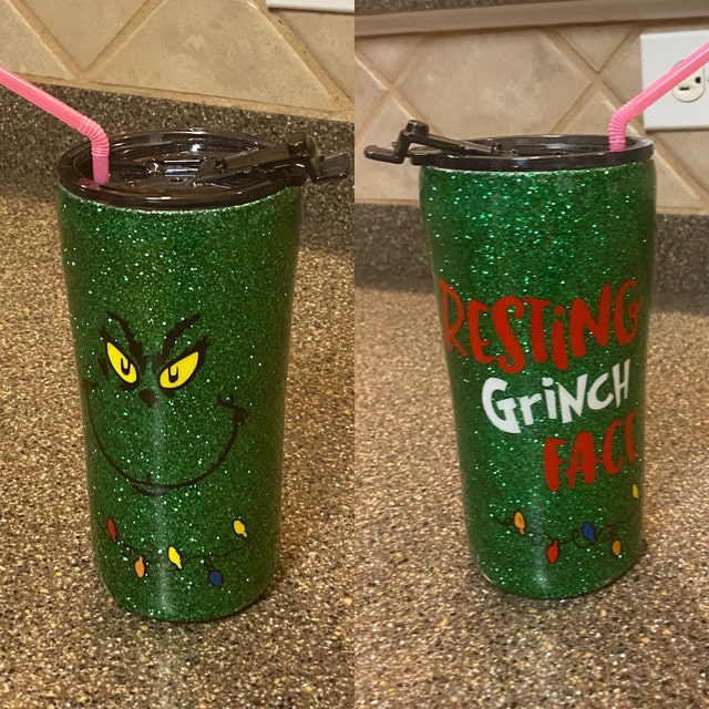 Custom Grinch Tumbler – Glitter Krewe