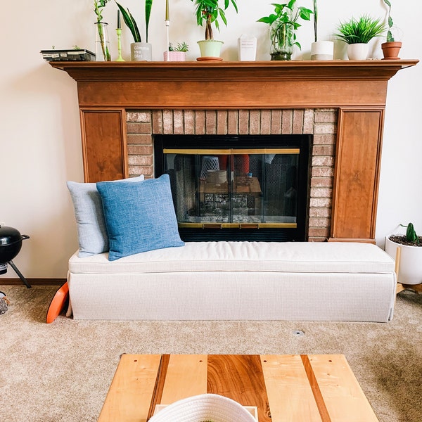 61" to 72" Long Custom Hearthsoft Cushion for Fireplace 21" to 28" Deep ...