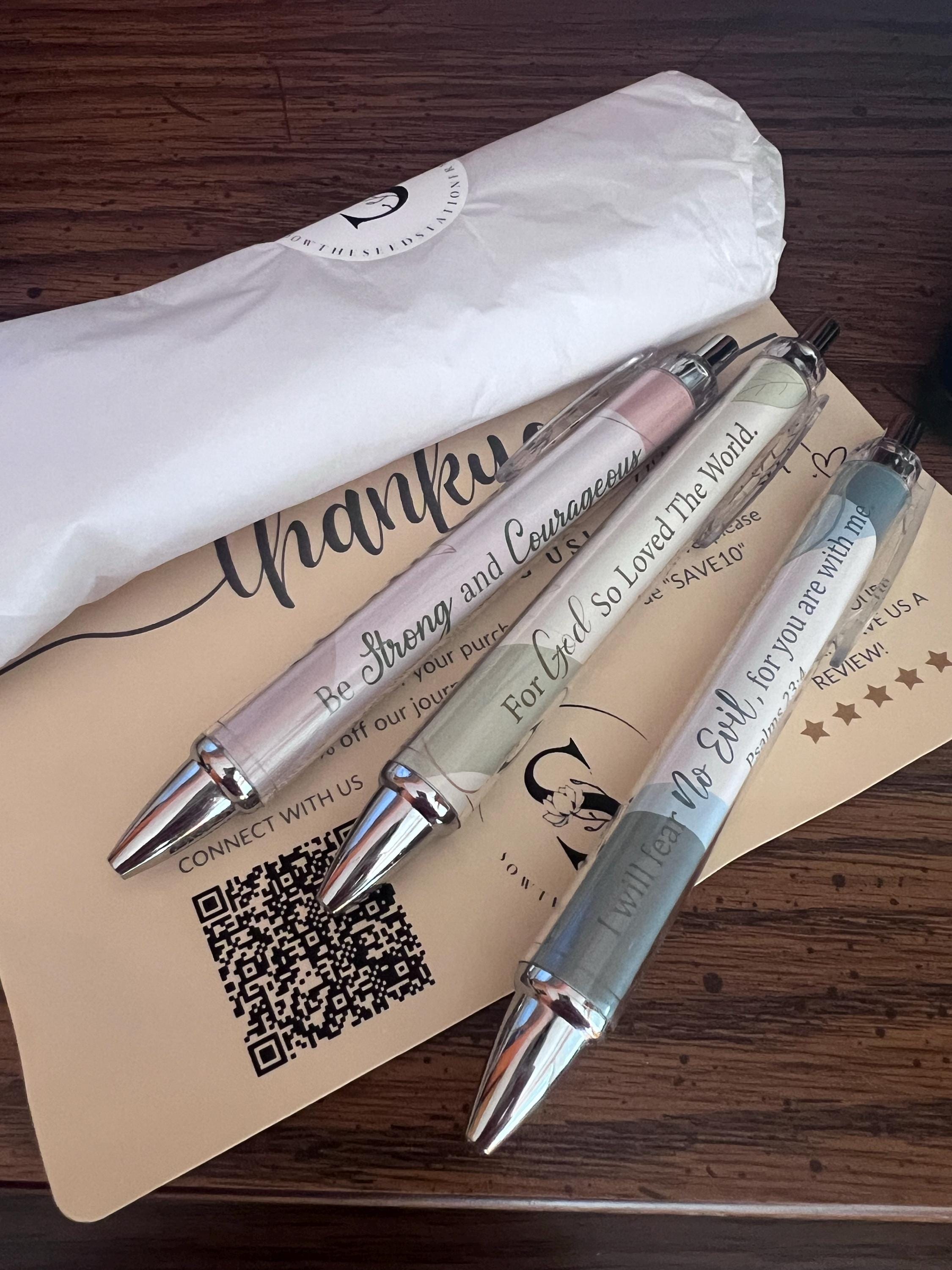 Scripture pens, gift set, Christian ballpoint pen set, pens for Christian women, Bible verse pens, Bible study pens