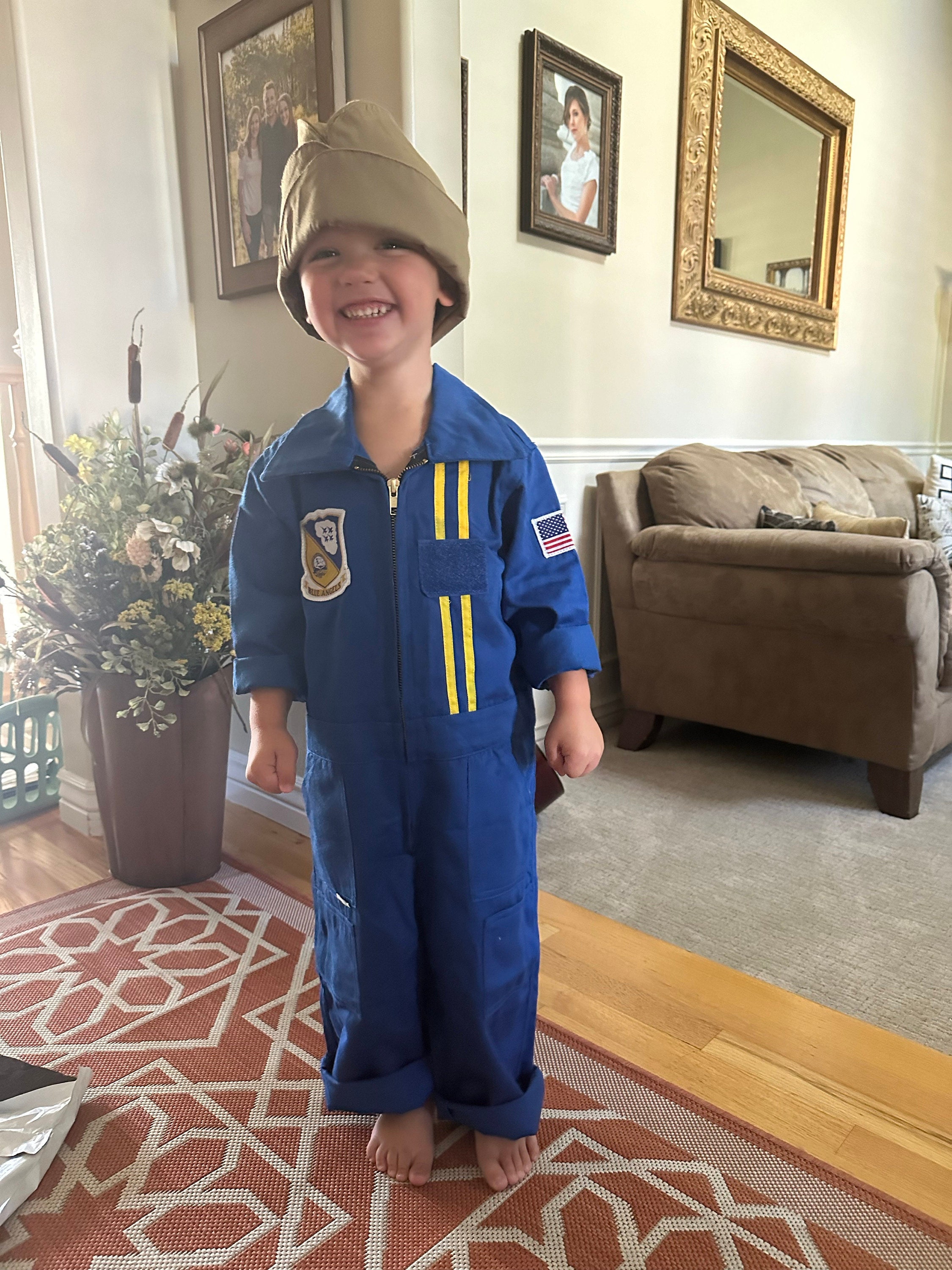 Licensed Blue Angels Youth Flight Suit and Garrison Cap