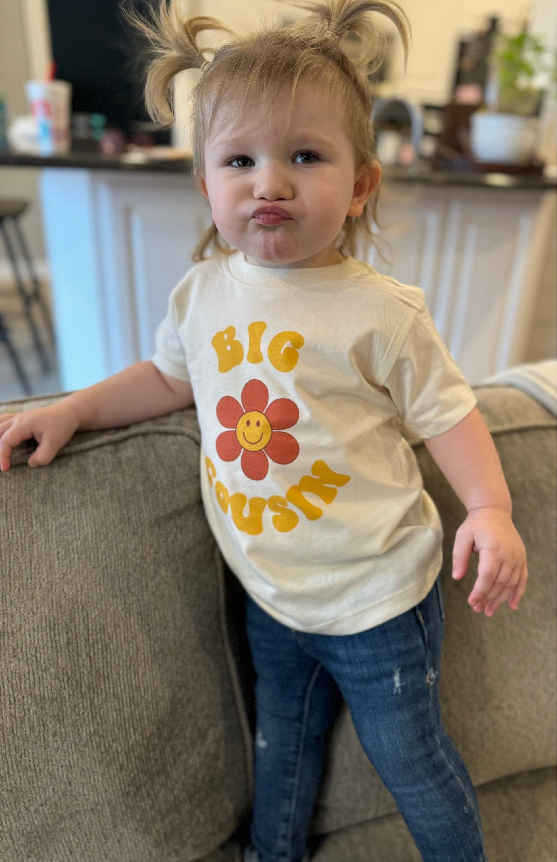 Big Cousin Toddler Shirt - Boho Retro Kids Shirt - Cute Cousin Natural Infant, Toddler & Youth Tee #5276