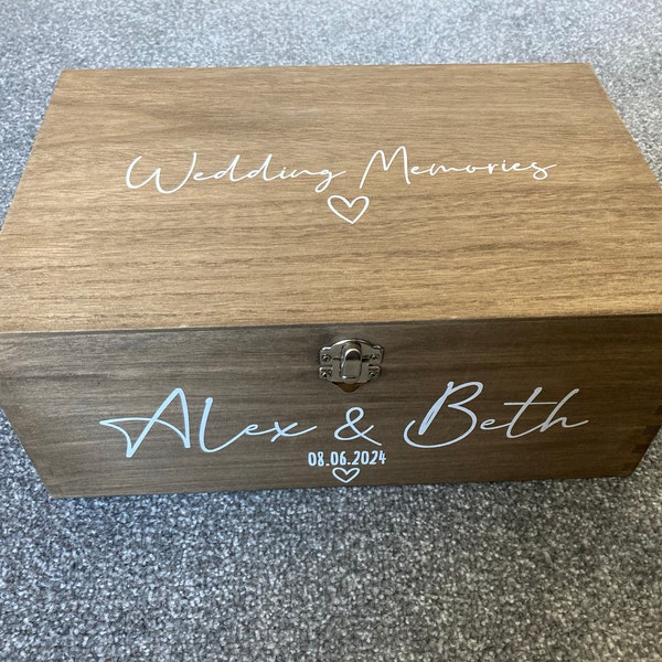 Personalised RUSTIC Wedding Card Box: Wooden Keepsake Memory Box - Etsy UK