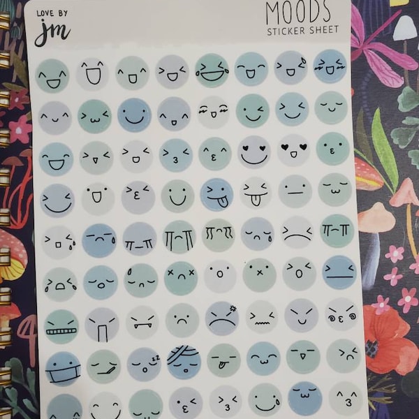 Mood Tracker Sticker Sheet | Mood Planner Stickers, Bullet Journal ...