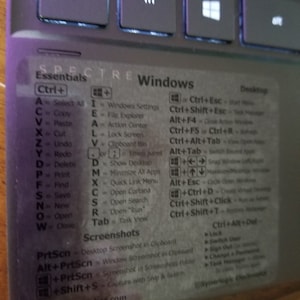 Adesivo Vinile Con Scorciatoie Windows Per Tastiera – Guida Rapida Nera, Synerlogic