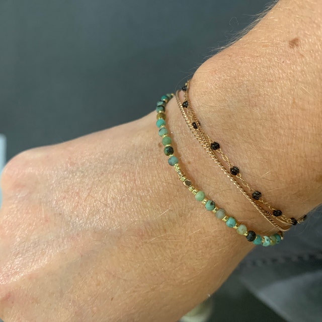 Bracelet Perles Turquoise Africaine Fait Main - Sur Mesure - Homme/Femme - Pierre Naturelle