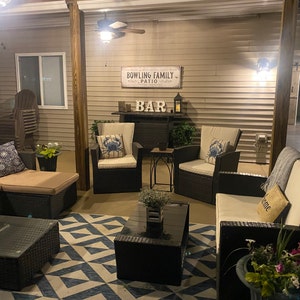 Rustic Patio Name Sign Personalized Patio Signs Outdoor Patio Decor ...
