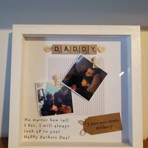 Scrabble Picture Photo Frame Best Dad Father First Fathers Day Daddy & Me/Us Details about    a 