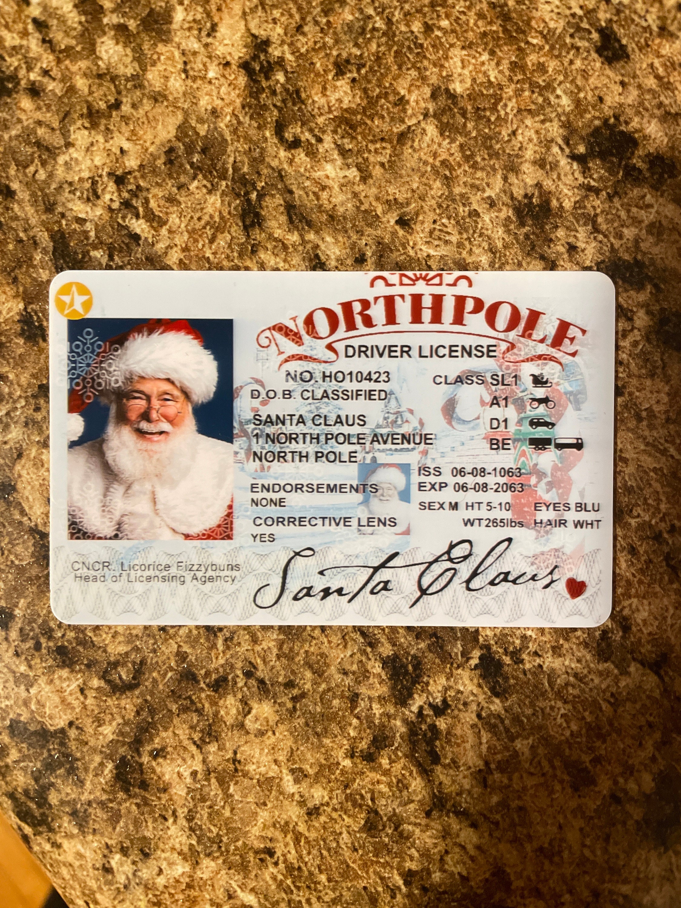 Santa&#39;s Sleigh / Lost Driving License/ Santa License / Santa Driving License / Santa sack / Christmas decorations