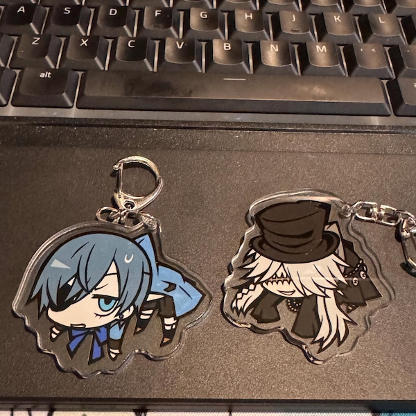 Black Butler Acrylic Keychain, Anime Keychain, Sebastian Michaelis ...