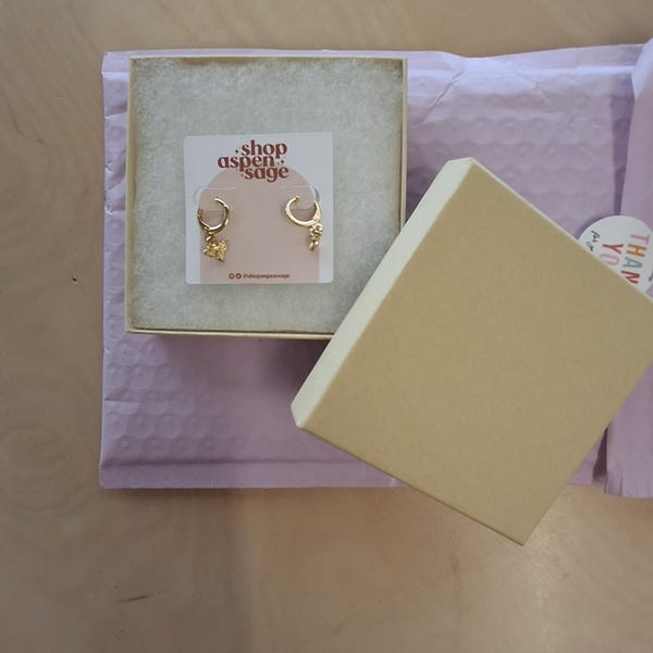 Cowboy boot and hat huggie hoop earrings