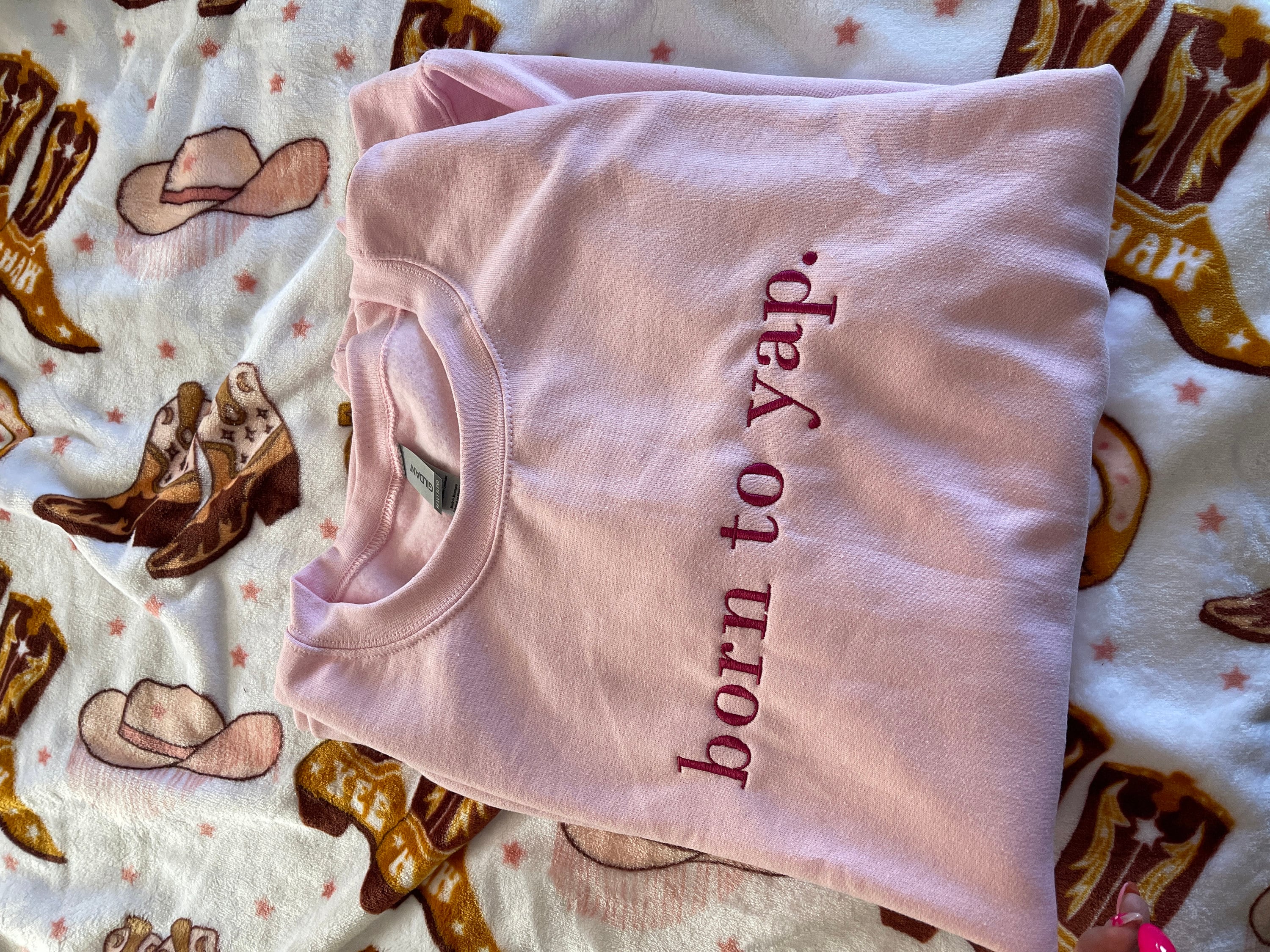 Born to Yap Embroidered Sweatshirt, Funny Gifts for Her, Girly Shirt, Girly Gifts Pink, Funny y2k meme shirt, Gift Ideas for Her,