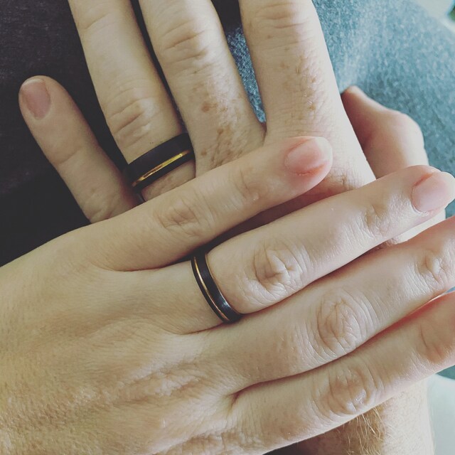 Bague De Fiançailles/alliance En Tungstène Noir - Homme Et Femme - Largeurs 4/6/8mm - Cadeau élégant
