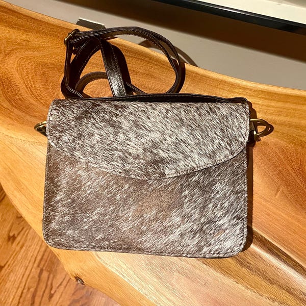 Cow Patterned Faux Leather Suede Tassel Detailed Fanny Pack Crossbody Belt Bag main image 1