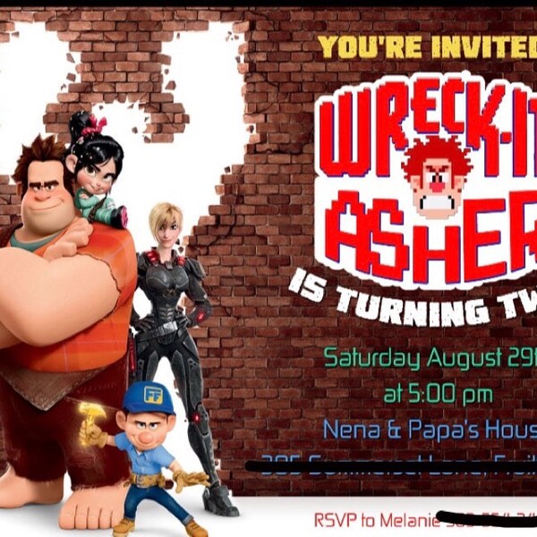 Wreck It Ralph Birthday Invitation: Printable Wreck-it Ralph Invite ...