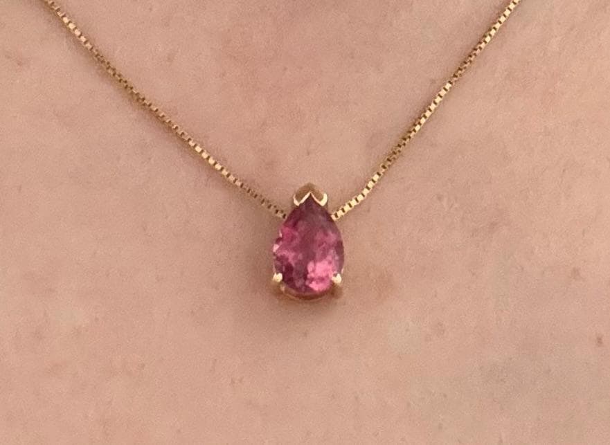 Customer photo of 18K Pink Tourmaline slide-through Pendant