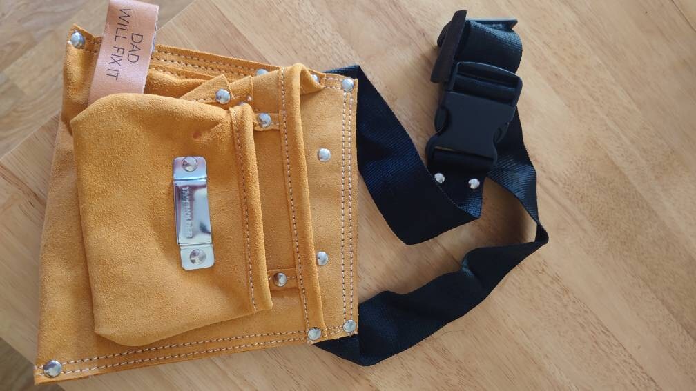 Personalisierter robuster Werkzeuggürtel aus Leder mit 6 Taschen