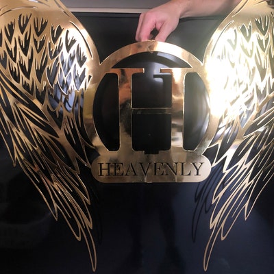 Personalized Metal Angel Wings Name Sign Metal Wall Art - Etsy