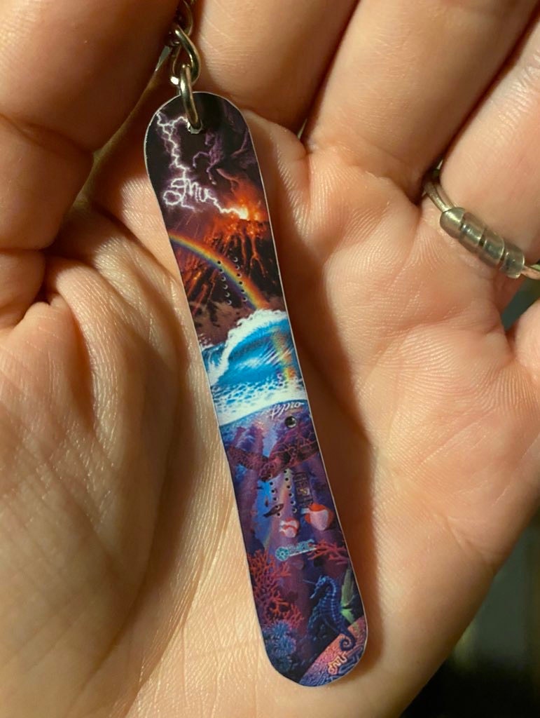 Custom Keychain Snowboard