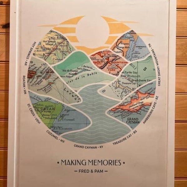 Personalized Journey Map™ Print: 2-8 Locations Mountain Wall Art ...