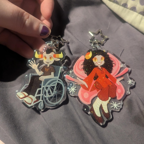 Homestuck Beta Troll Glitter Keychains - Etsy