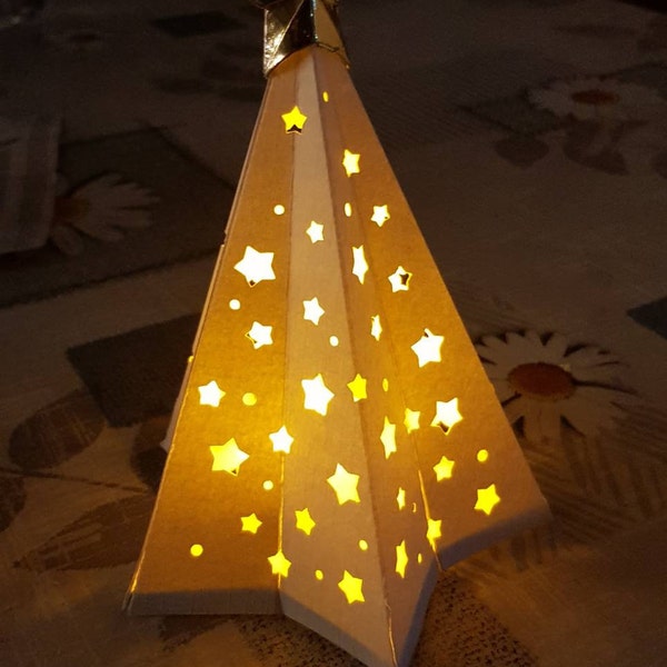 3D Christmas Tree Paper Lantern SVG, DIY Christmas Decor, Cardstock ...
