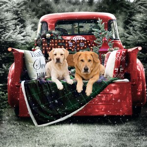 Christmas Digital Backdrop Red Christmas Truck Christmas - Etsy