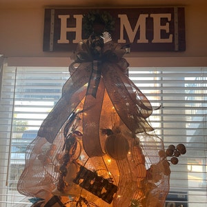 Rustic Burlap Christmas Bow Christmas Holidays Script Burlap | Etsy