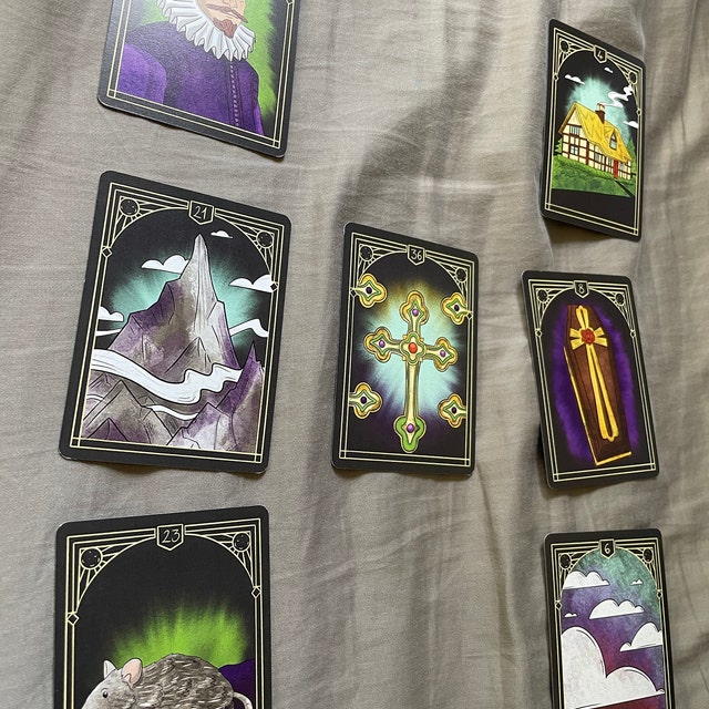 Lumiere Lenormand Deck, 36 Card Deck With Unique Border Lumiere Lenormand Deck, 36 Card Deck With Unique Border