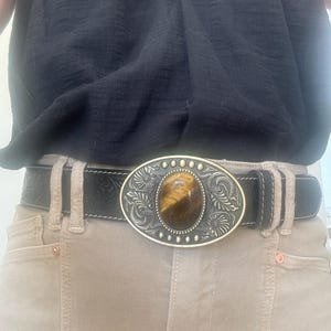 ブラックツールドレザーベルトストラップ：フルグレインウエスタン